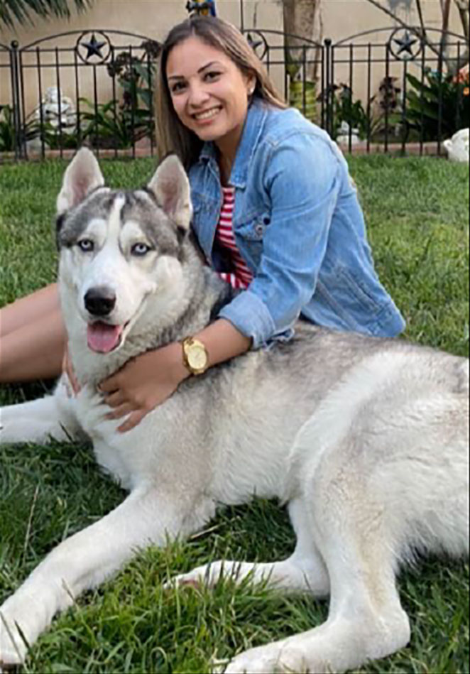 Tracy Sapasap with her dog